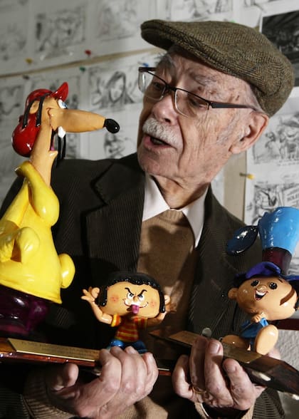 García Ferré, junto a sus queridas criaturas