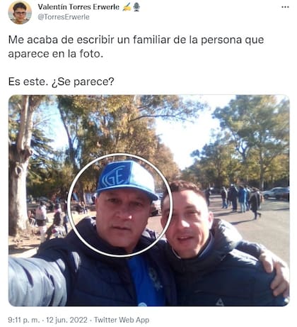 "¿Se parece?", la persona que habría sido confundida con Maradona (Foto: Twitter @TorresErwerle)