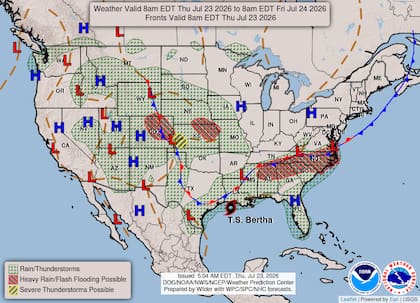 Se pronostica que la tormenta toque tierra durante la tarde sobre la costa alta de Texas con una intensidad debilitada, catalogada como tormenta tropical menor o depresión