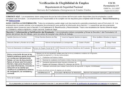 Se puede encontrar la fecha de edición del formulario en la parte inferior de la página y las instrucciones