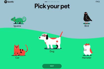Se pueden generar listas de reproducción de música para perros, gatos, hamsters, iguanas o pájaros
