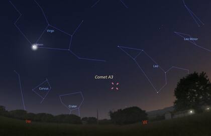 Se recomienda ver al "Cometa del Siglo" con el cielo de noche, justo antes del amanecer