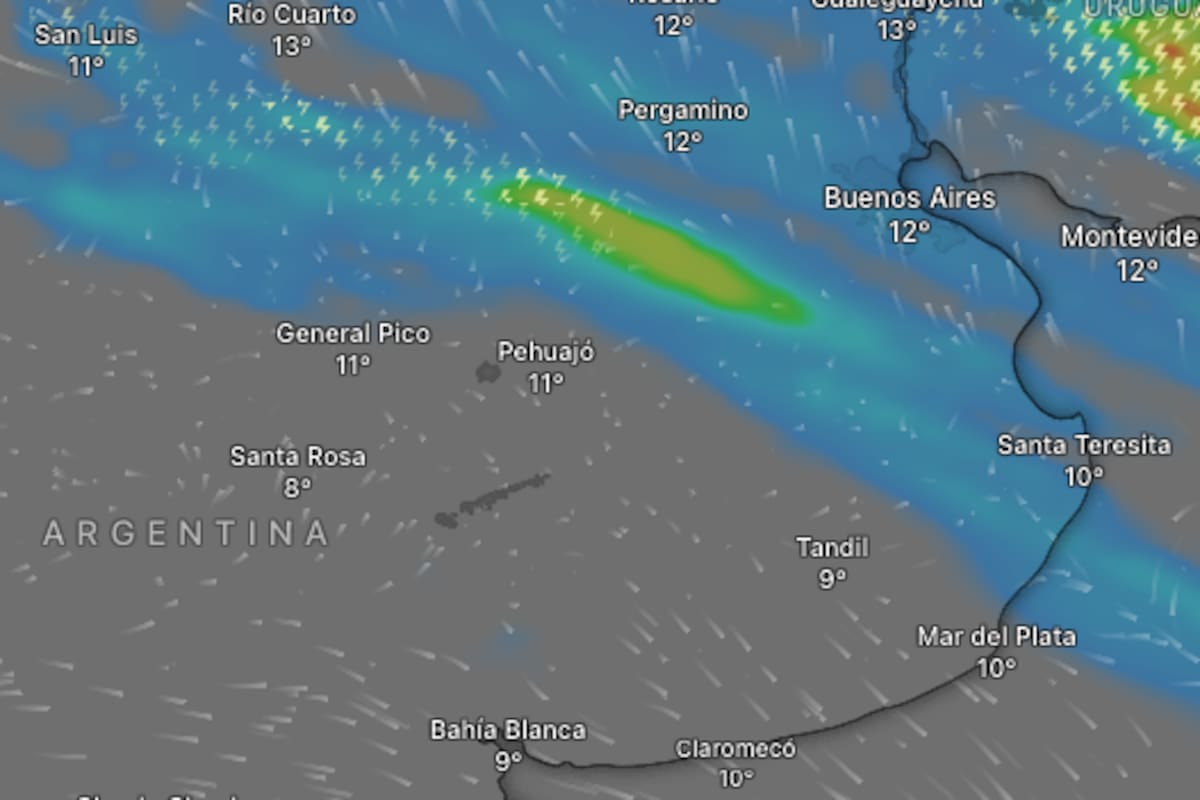 Se registran lluvias en gran parte de la provincia de Buenos Aires