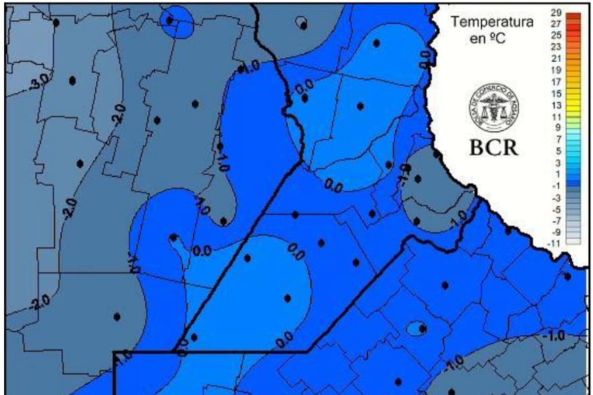 Se registraron temperaturas muy bajas en la zona núcleo