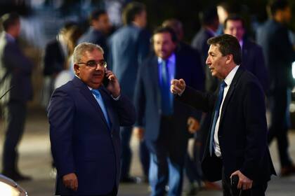 Se retiran los gobernadores y ministros luego de la reunión con el presidente Javier Milei, en la Casa Rosada. Raúl Jalil, gobernador de Catamarca