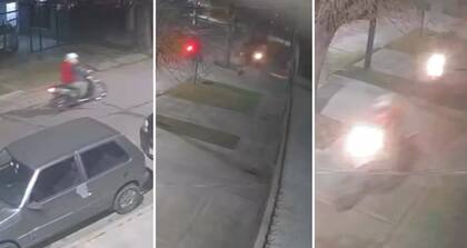 Se subió a la vereda y aceleró en contramano para escapar de dos motochorros.