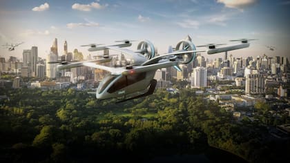 Se trata de un proyecto avanzado de vehículo eléctrico de despegue y aterrizaje vertical (eVTOL).