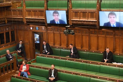 Se utilizaron enlaces de video cuando el Parlamento del Reino Unido se reunió en mayo