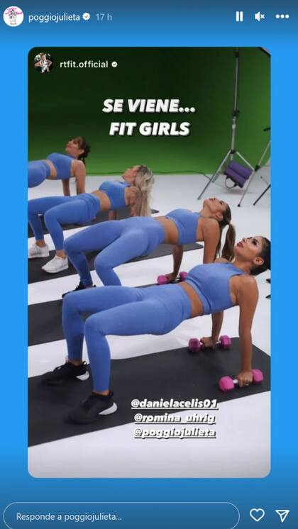 “Se viene fit girls... Esto va a ser una bomba”, adelantó en sus Historias Poggio
