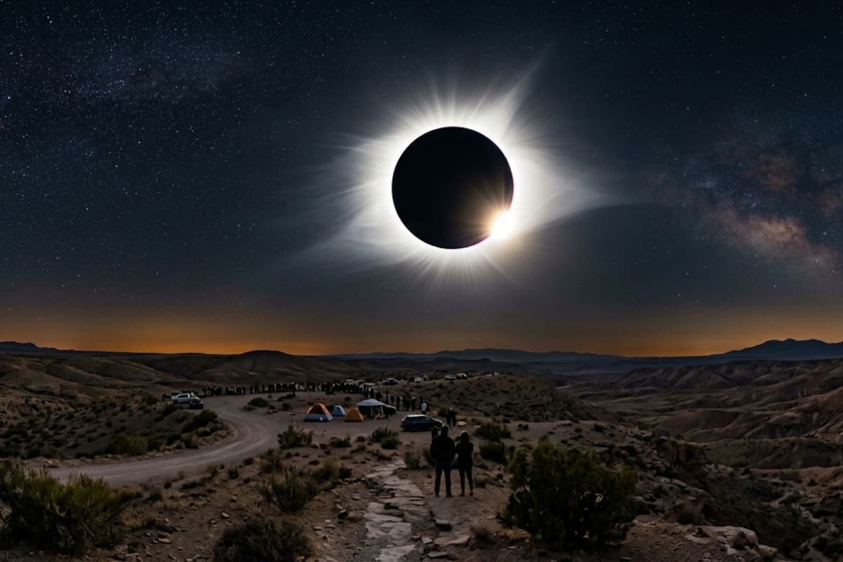 Se viene un eclipse solar total: cuándo será y cómo verlo (Foto ilustrativa generada por IA)