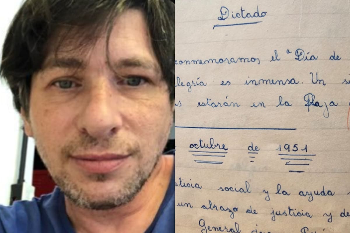 Se viralizó el tuit de un hombre que compartió qué le dictaron a su padre un día antes del 17 de octubre de 1951 (Foto: X)