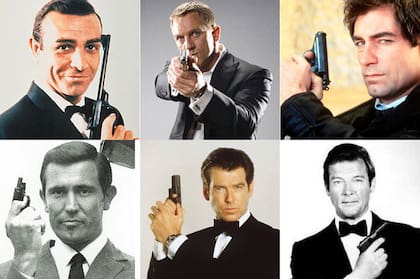 Sean Connery, Daniel Craig, Timothy Dalton, George Lazaby, Pierce Brosnan y Roger Moore