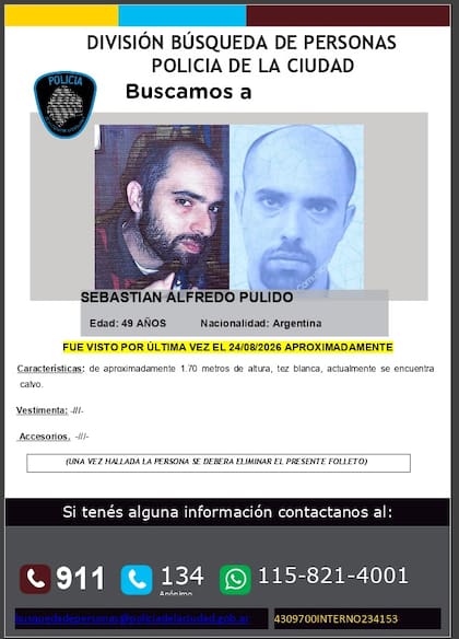Sebastián Alfredo Pulido, de 49 años, tiene esquizofrenia y había interrumpido su medicación