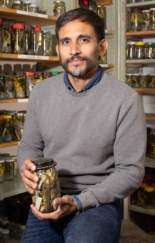 Sebastián Barrionuevo, biólogo y curador de la Colección de Herpetología de la fundación.