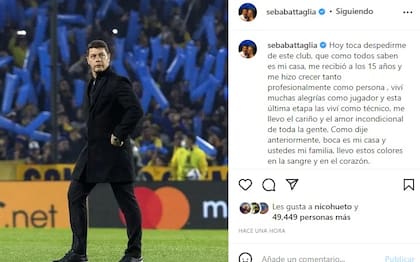 Sebastián Battaglia se fue de Boca tranquilo, aunque con frustración por un trabajo que no le dejaron continuar