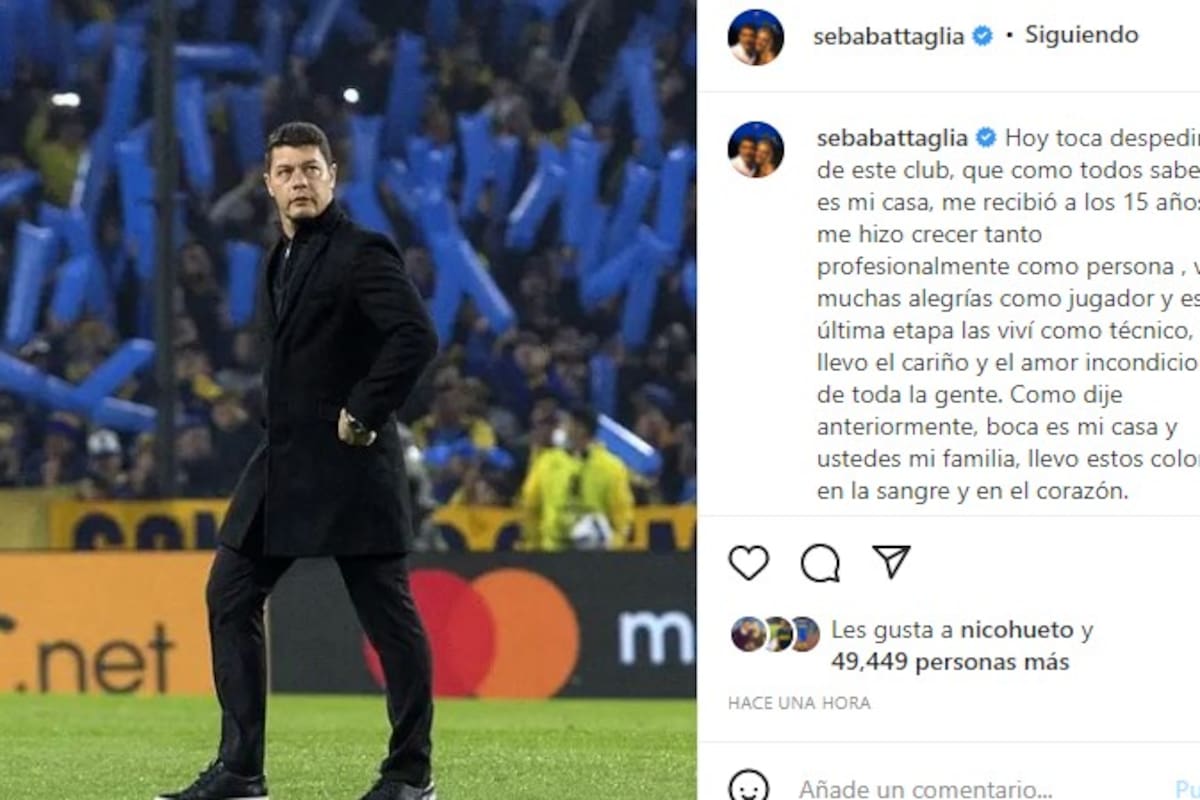 Sebastián Battaglia se fue de Boca tranquilo con él mismo, aunque con frustración por un "trabajo que no le dejaron continuar"