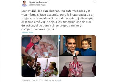 Sebastián Domenech había denunciado la situación familiar que atraviesa desde hace seis años en su cuenta de Twitter