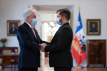 Sebastian Piñera y Gabriel Boric en el Palacio de la Moneda