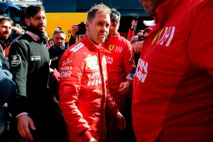 Sebastian Vettel en las pruebas que realizan los pilotos en el circuito de Cataluña