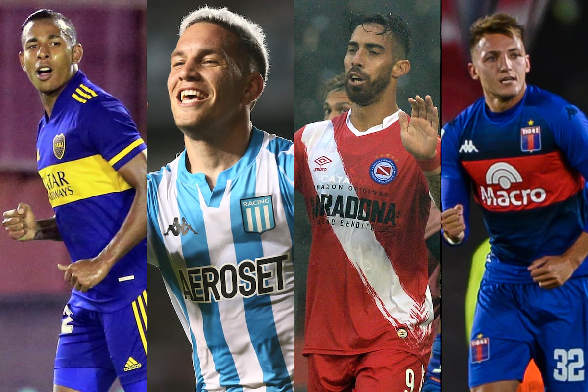 Sebastián Villa (Boca), Enzo Copetti (Racing), Gabriel Avalos (Argentinos) y Mateo Retegui (Tigre); cuatro cartas ganadoras de los semifinalistas de la Copa de la Liga 2022