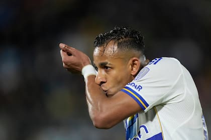 Sebastián Villa celebra su gol ante Deportivo Recoleta, el primero del colombiano desde que comenzó su segundo ciclo en Boca