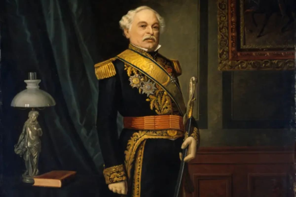 Sección del cuadro pintado por Juan Jorge Peoli del general José Antonio Páez