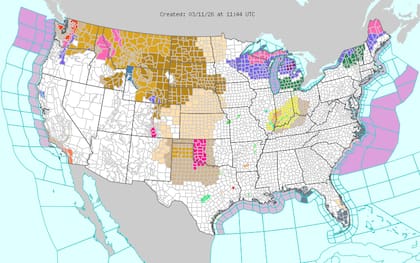Sectores de Michigan y el norte de Nueva Inglaterra están bajo aviso por acumulación de hielo ligero a moderado