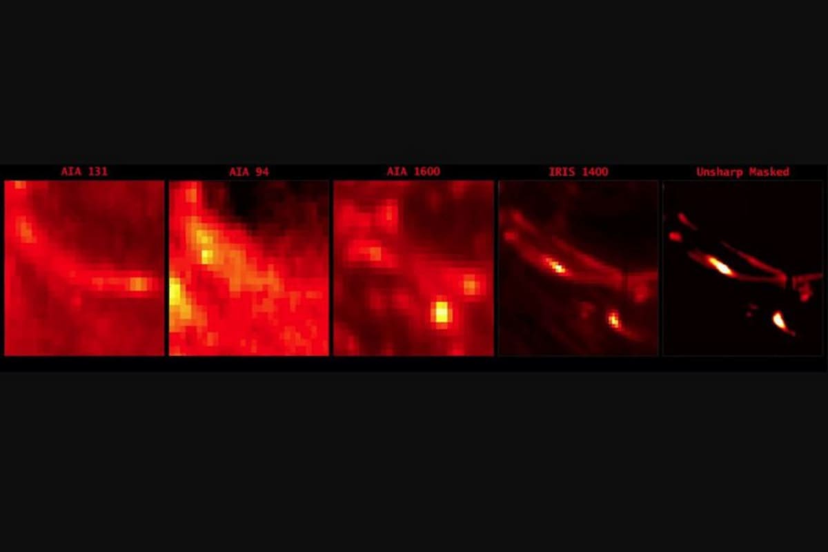 Secuencia atribuida a una nanollamarada solar - Crédito: NASA