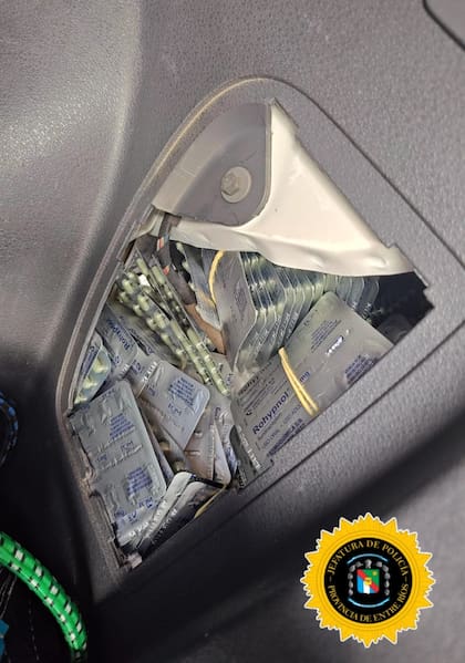 Secuestraron más de 38.000 pastillas de Rohypnol ocultas en un automóvil