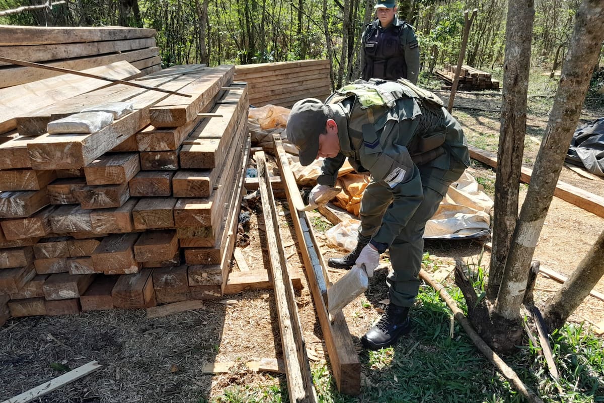 Secuestro de dos toneladas de marihuana ocultas en vigas de madera, en Misiones