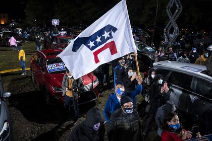 Seguidores demócratas ayer en un mitin de Joe Biden en Philadelphia, Pennsylvania