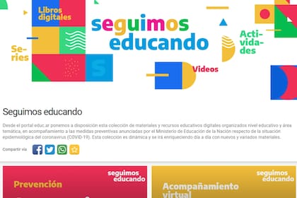 “Seguimos educando”, la plataforma online para que los chicos estudien en cuarentena