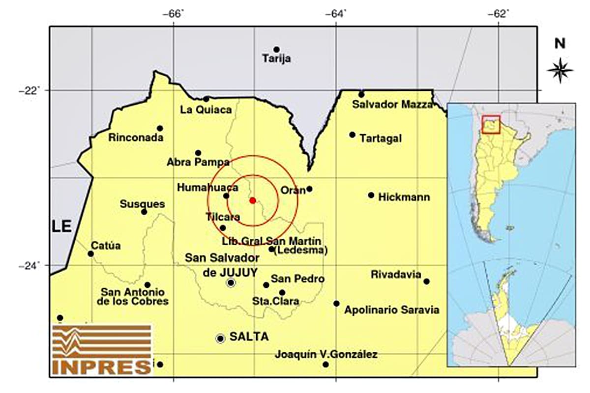 Según el Instituto Nacional de Prevención Sísmica, el fenómeno tuvo origen en Orán
