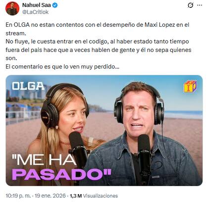 Según el periodista Nahuel Saa, Maxi López no tuvo el desempeño que se esperaba y no logró entrar en el código del programa (Foto: X @LaCritiok)