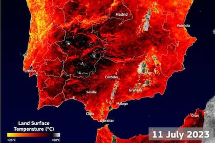Según grafican los medios españoles a partir de las imágenes satelitales, el piso quema