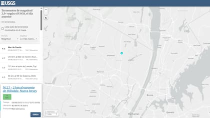 Según informa el USGS en su web oficial, el sismo tuvo lugar a las 12.11 hs de este martes (hora del Este) a dos km al suroeste de Hillsdale, Nueva Jersey