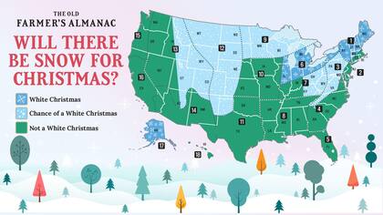 Según la previsión de Old Farmer´s Almanac, no es segura la presencia de una Navidad blanca en Illinois