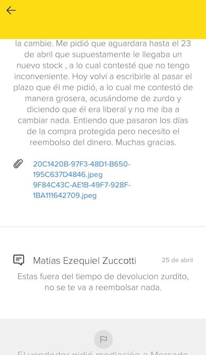 Según Mercado Libre, una vez pasados los 30 días de la compra, el vendedor no se hará cargo de algún desperfecto del producto
Foto: Twitter @___ElGringo_