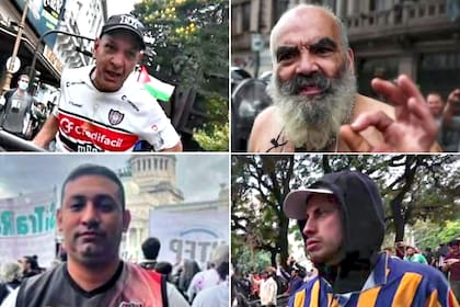 Según Patricia Bullrich, estos son algunos de los barrabravas responsables de la violencia en la marcha del miércoles pasado, en las inmediaciones del Congreso