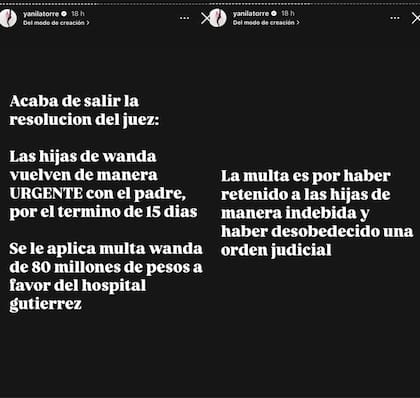 Según Yanina Latorre, la justicia resolvió que Francesca e Isabella deben regresar con su padre (Foto: Instagram @yanilatorre)