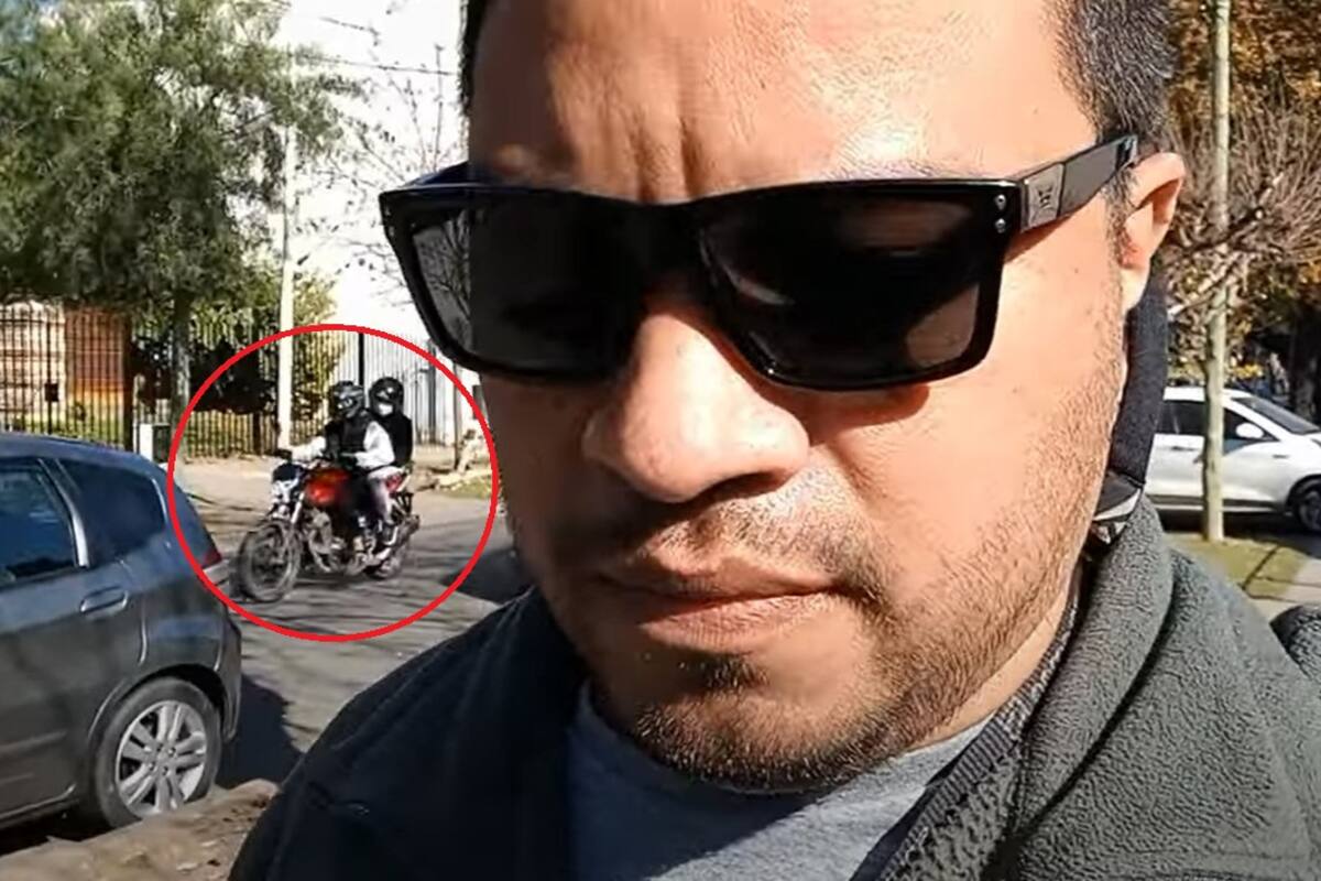 Segundos antes de que Marcelo Muñoz fuera abordado por los delincuentes en moto