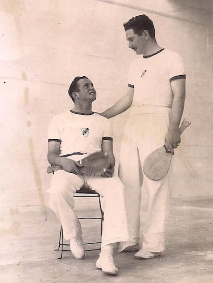 Sehter con Antonio Carosella, cuando actuaban para River. "El canchero de River era Bernabé Ferreyra -remomora Sehter-, una persona excepcional".