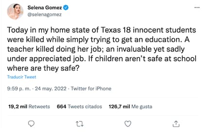 Selena Gómez lanza crítica tras tiroteo en Texas