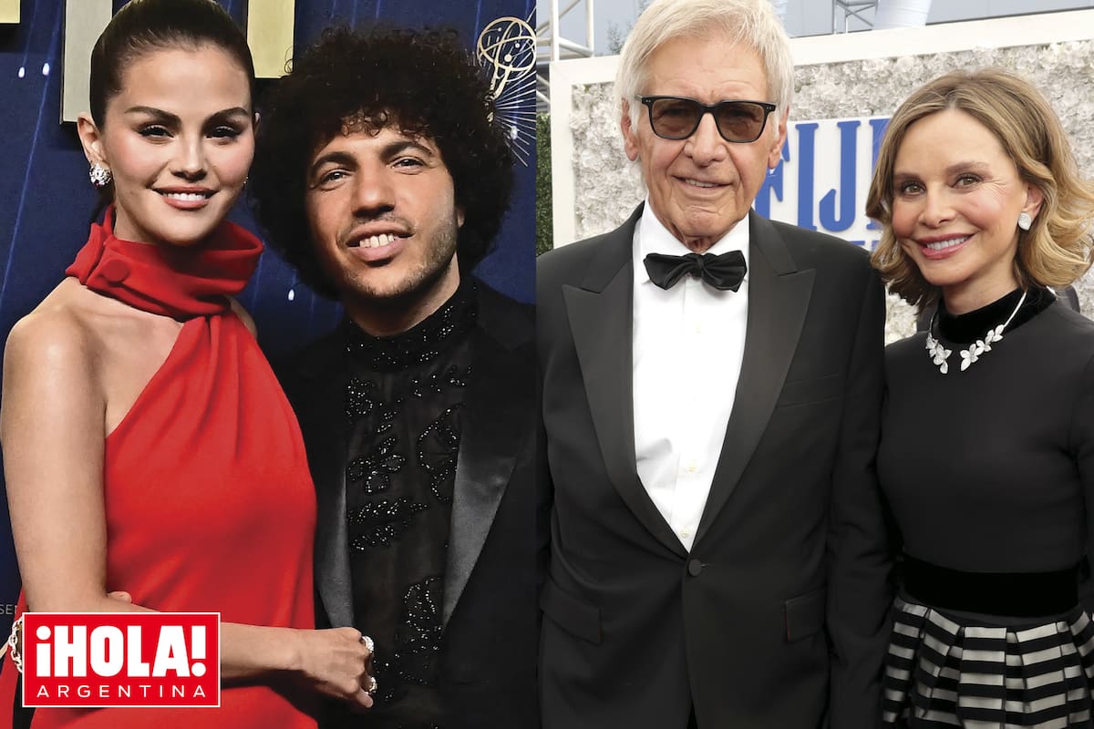 Selena Gómez y Benny Blanco y Harrison Ford y Calista Flockhart se mostraron muy enamorados