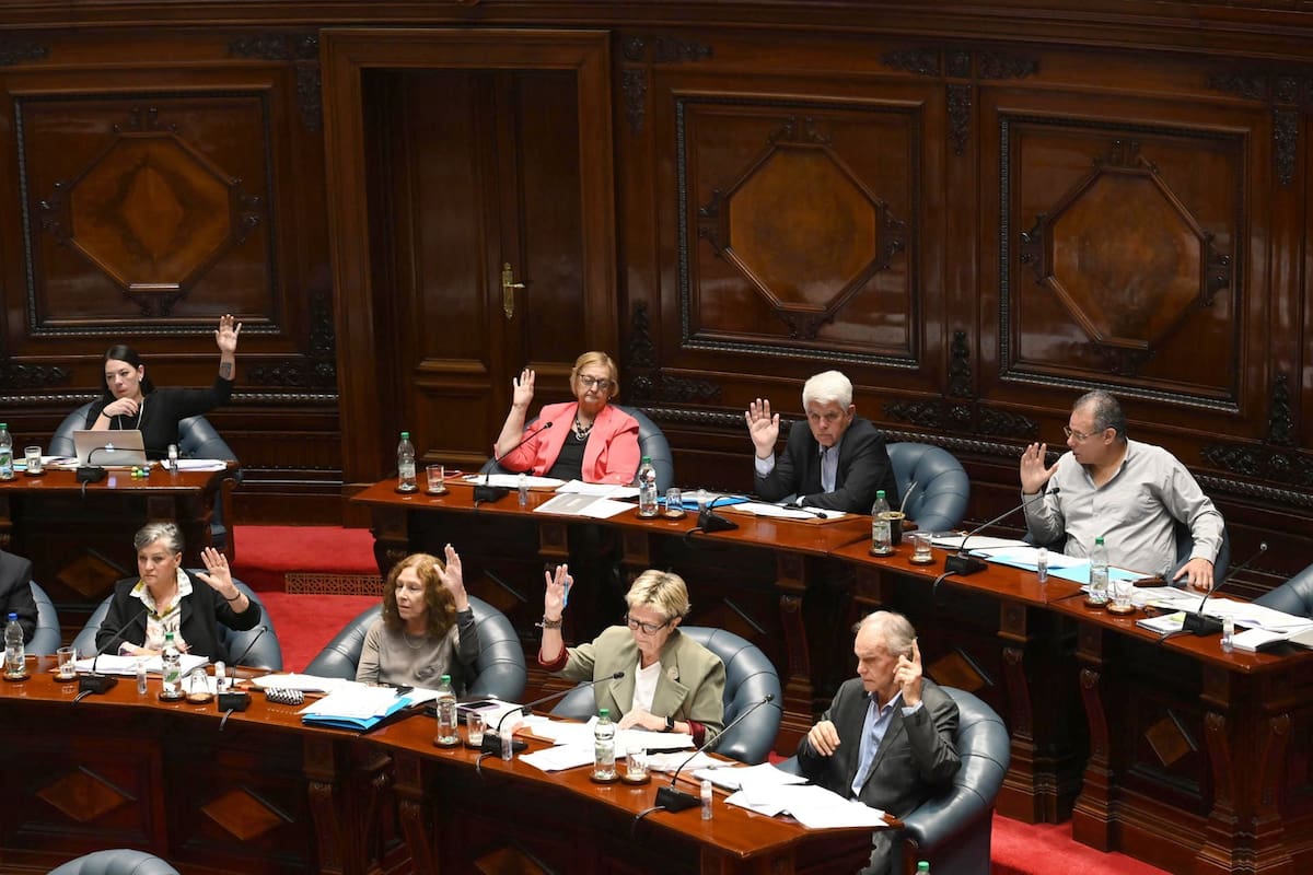 Senadores uruguayos de la bancada del Frente Amplio durante la votación, 15 de octubre de 2025, del proyecto de ley Muerte Digna, que legalizó la eutanasia en Uruguay