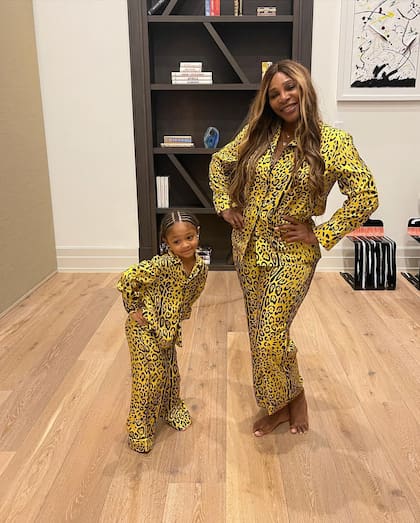 Serena Williams y su hija incluso combinan los pijamas (Crédito: Instagram/@serenawilliams)