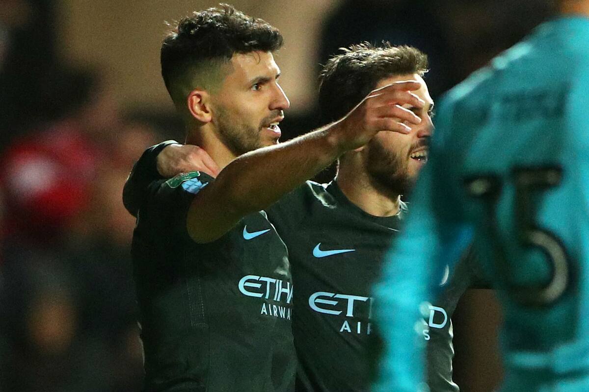 Sergio Aguero autor del segundo gol de Manchester City