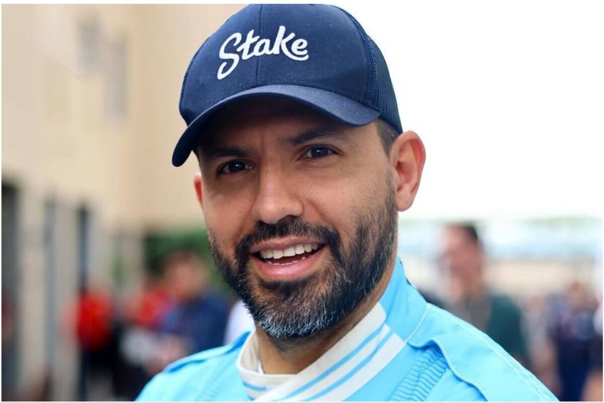 Sergio Agüero presenció una carrera de la Fórmula 1 con un outfit relacionado con un equipo de fútbol