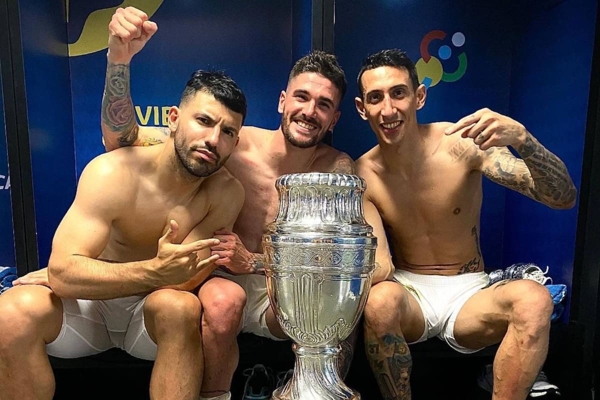 Sergio Agüero, Rodrigo De Paul y Ángel Di María