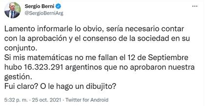Sergio Berni chicaneó a Aníbal Fernández con su pelea con el historietista Nik